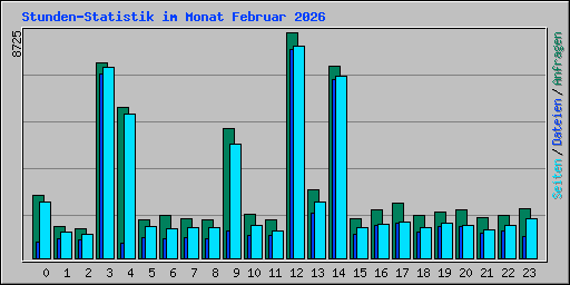Stunden-Statistik im Monat Februar 2026