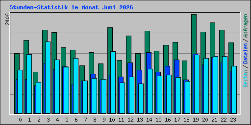 Stunden-Statistik im Monat Juni 2026