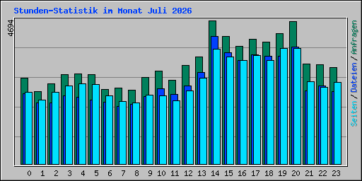 Stunden-Statistik im Monat Juli 2026